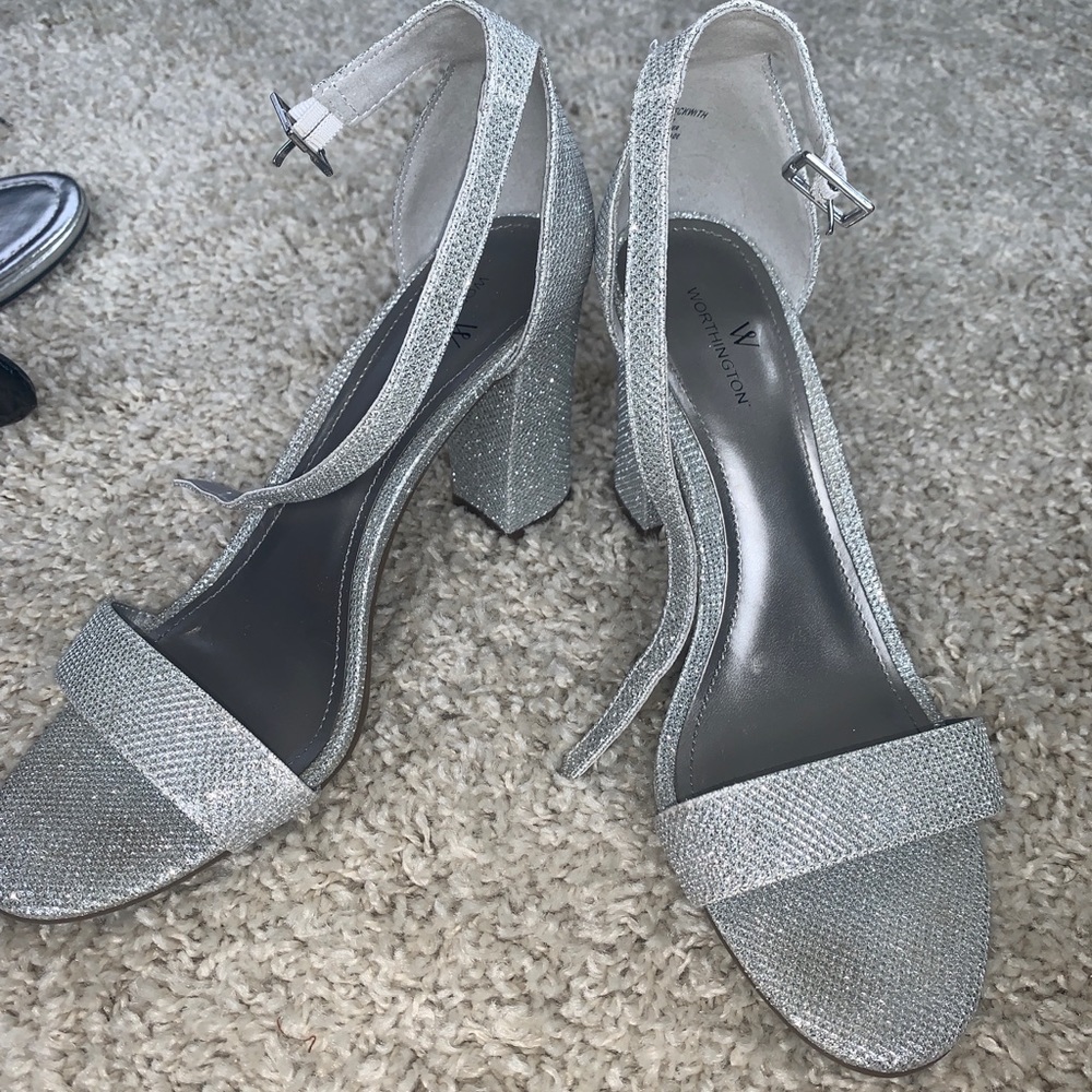 Silver Glitter Heels